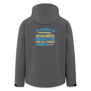 Artist Painter Graphic Fluent In Colors Textures - Recycelte Männer Softshell-Jacke von Stanley/Stella - Anthrazit - Hinten - AI Model Male 185 light (185cm)