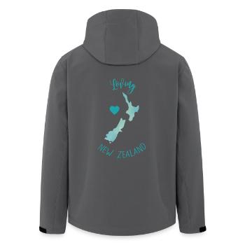 Neuseeland - Recycelte Männer Softshell-Jacke von Stanley/Stella - Anthrazit - Hinten - AI Model Male 185 light (185cm)