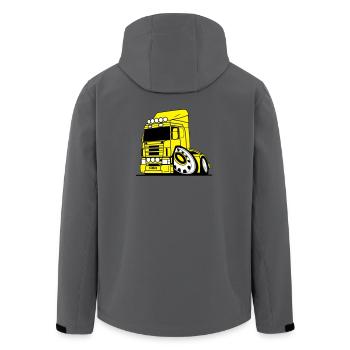 V8 truck Vabis - Men’s Recycled Softshell Jacket by Stanley/Stella - anthracite - Back - AI Model Male 185 light (185cm)