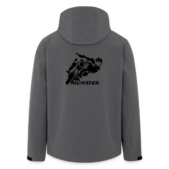 MonsterBike - Recycelte Männer Softshell-Jacke von Stanley/Stella - Anthrazit - Hinten - AI Model Male 185 light (185cm)