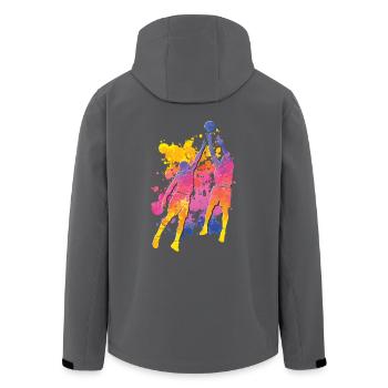Basketballspieler Bunte Farbe Slam Dunk Sport - Recycelte Männer Softshell-Jacke von Stanley/Stella - Anthrazit - Hinten - AI Model Male 185 light (185cm)