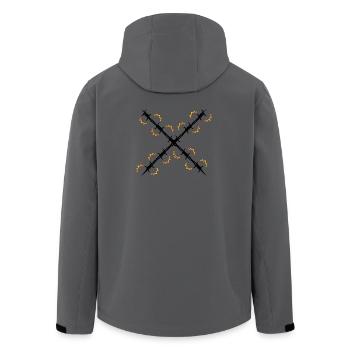Electric fence Barbed wire cross - Men’s Recycled Softshell Jacket by Stanley/Stella - anthracite - Back - AI Model Male 185 light (185cm)