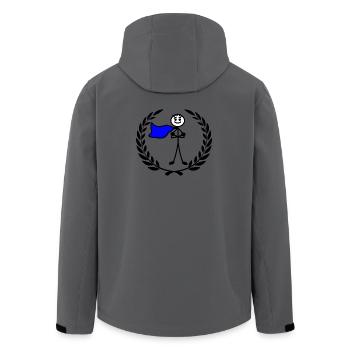 Held im Lorbeerkranz mit verschränkten Armen - Recycelte Männer Softshell-Jacke von Stanley/Stella - Anthrazit - Hinten - AI Model Male 185 light (185cm)