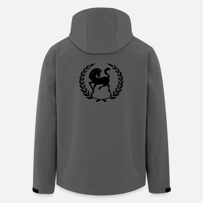 Schwarzes Pferd im Lorbeerkranz - Recycelte Männer Softshell-Jacke von Stanley/Stella - Anthrazit