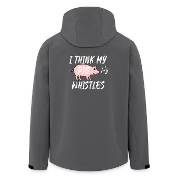 I think my pig whistles - Men’s Recycled Softshell Jacket by Stanley/Stella - anthracite - Back - AI Model Male 185 light (185cm)