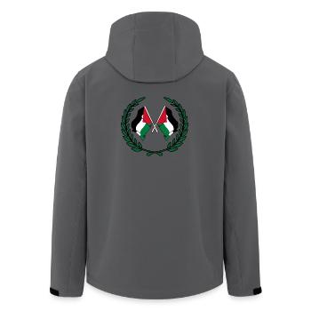 Palestinian flags in laurel wreath - Men’s Recycled Softshell Jacket by Stanley/Stella - anthracite - Back - AI Model Male 185 light (185cm)