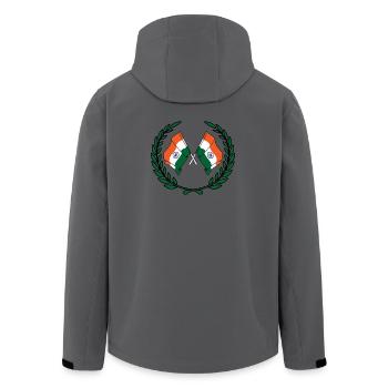 Flaggen Indiens im Lorbeerkranz - Recycelte Männer Softshell-Jacke von Stanley/Stella - Anthrazit - Hinten - AI Model Male 185 light (185cm)