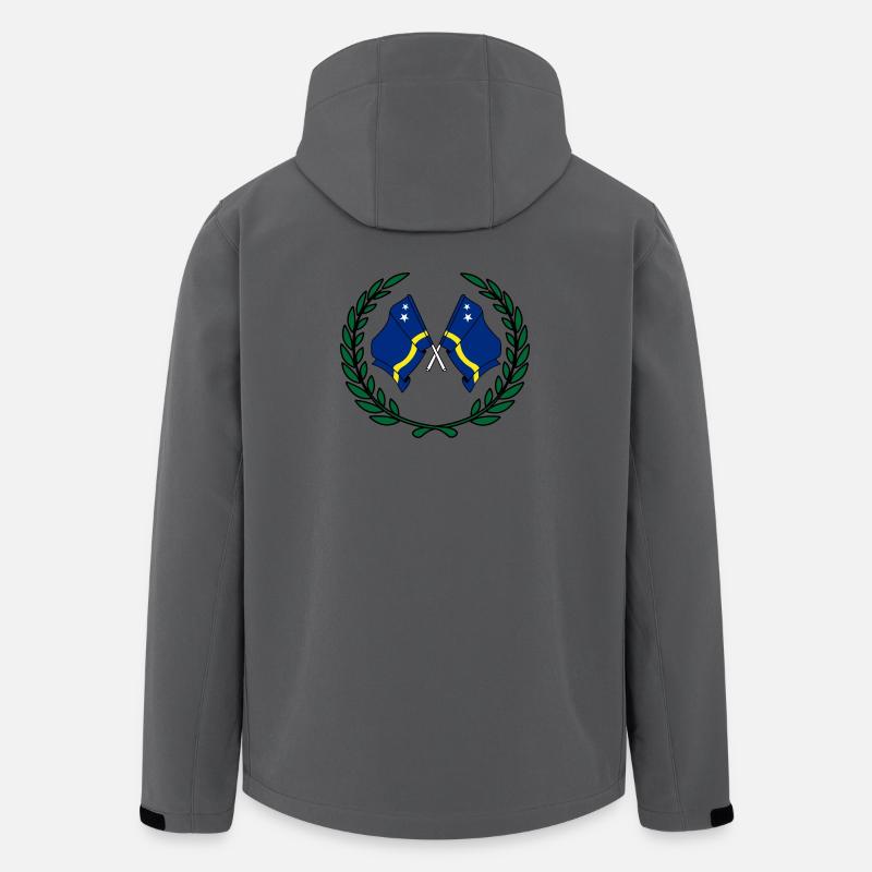 Drapeaux Curaçao en couronne de laurier - Veste softshell homme en polyester recyclé Stanley/Stella - charbon