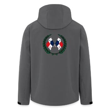 Drapeaux Panama en couronne de laurier - Veste softshell homme en polyester recyclé Stanley/Stella - charbon - Dos - AI Model Male 185 light (185cm)