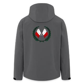 Flaggen Malta im Lorbeerkranz - Recycelte Männer Softshell-Jacke von Stanley/Stella - Anthrazit - Hinten - AI Model Male 185 light (185cm)