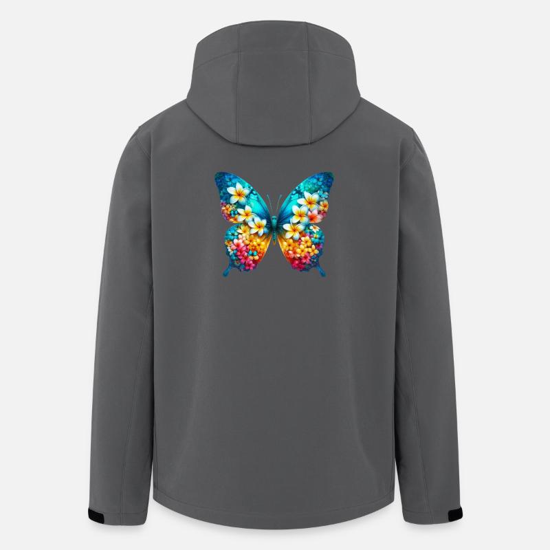 Papillon frangipanier frangipanier - Veste softshell homme en polyester recyclé Stanley/Stella - charbon