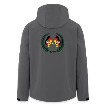 Flags Saarland laurel wreath - Men’s Recycled Softshell Jacket by Stanley/Stella - anthracite - Back - AI Model Male 185 light (185cm)