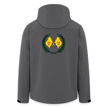 Fahnen USA New Mexico im Lorbeerkranz - Recycelte Männer Softshell-Jacke von Stanley/Stella - Anthrazit - Hinten - AI Model Male 185 light (185cm)