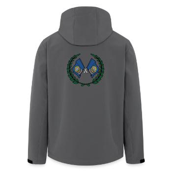 Fahnen USA Indaho im Lorbeerkranz - Recycelte Männer Softshell-Jacke von Stanley/Stella - Anthrazit - Hinten - AI Model Male 185 light (185cm)