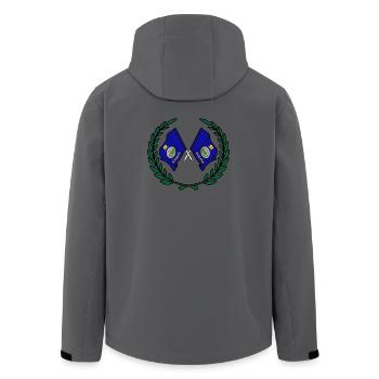 Fahnen USA Kansas im Lorbeerkranz - Recycelte Männer Softshell-Jacke von Stanley/Stella - Anthrazit - Hinten - AI Model Male 185 light (185cm)