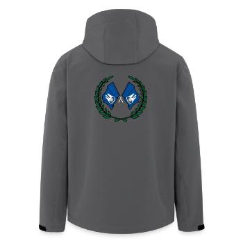 Fahnen USA Lousiane im Lorbeerkranz - Recycelte Männer Softshell-Jacke von Stanley/Stella - Anthrazit - Hinten - AI Model Male 185 light (185cm)