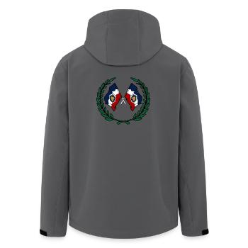 Drapeaux USA Utah en couronne de laurier - Veste softshell homme en polyester recyclé Stanley/Stella - charbon - Dos - AI Model Male 185 light (185cm)