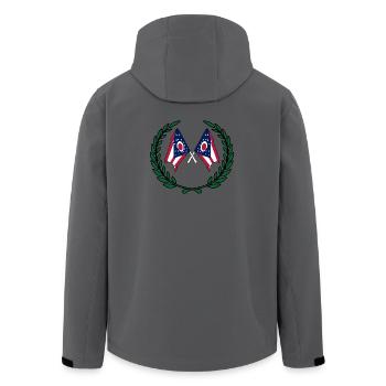 États-Unis, drapeaux de l’Ohio en couronne de laurier - Veste softshell homme en polyester recyclé Stanley/Stella - charbon - Dos - AI Model Male 185 light (185cm)