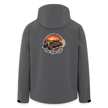 Vintage Hot Rod Leben - Recycelte Männer Softshell-Jacke von Stanley/Stella - Anthrazit - Hinten - AI Model Male 185 light (185cm)