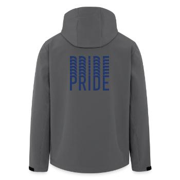 Blue Pride Geometrisches Muster - Recycelte Männer Softshell-Jacke von Stanley/Stella - Anthrazit - Hinten - AI Model Male 185 light (185cm)