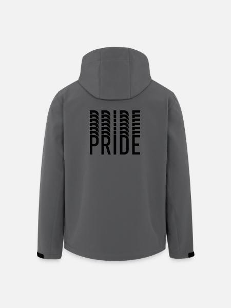 Pride-Typografie-Kontrastmuster - Recycelte Männer Softshell-Jacke von Stanley/Stella - Anthrazit