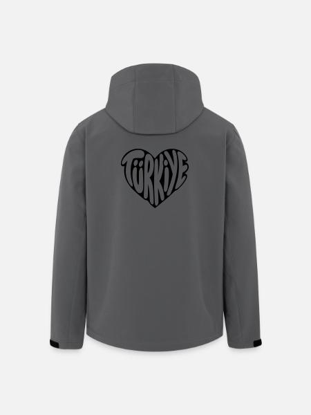 Türkiye, Turkey Heart Font Design - Men’s Recycled Softshell Jacket by Stanley/Stella - anthracite