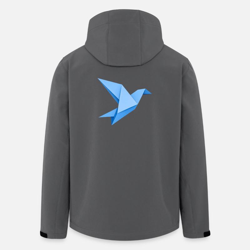 Blauer Origami Vogel Papierkunst Symbol  - Recycelte Männer Softshell-Jacke von Stanley/Stella - Anthrazit