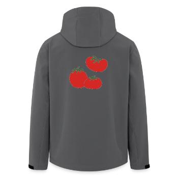 Rote Tomaten Trio Druck - Recycelte Männer Softshell-Jacke von Stanley/Stella - Anthrazit - Hinten - AI Model Male 185 light (185cm)