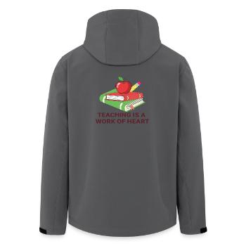 Conception de l’école Teacher Heart Work - Veste softshell homme en polyester recyclé Stanley/Stella - charbon - Dos - AI Model Male 185 light (185cm)