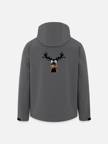 Rudolf the Reindeer Cartoon Motif - Men’s Recycled Softshell Jacket by Stanley/Stella - anthracite