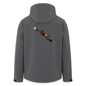 Flying Red Devil hero keeper - Men’s Recycled Softshell Jacket by Stanley/Stella - anthracite - Back - AI Model Male 185 light (185cm)