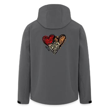 Leopard Hearts Trio - Recycelte Männer Softshell-Jacke von Stanley/Stella - Anthrazit - Hinten - AI Model Male 185 light (185cm)