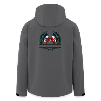 Drapeaux USA Utah laurier couronne bannière - Veste softshell homme en polyester recyclé Stanley/Stella - charbon - Dos - AI Model Male 185 light (185cm)