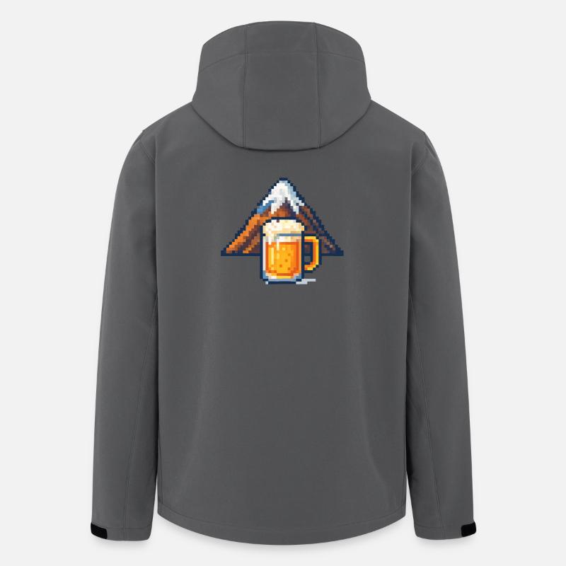 Pixel Berg und Bier - Recycelte Männer Softshell-Jacke von Stanley/Stella - Anthrazit