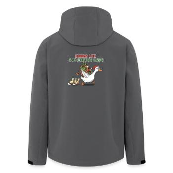 Running late is my Christmas Cardio - X-Mas Ducks - Men’s Recycled Softshell Jacket by Stanley/Stella - anthracite - Back - AI Model Male 185 light (185cm)