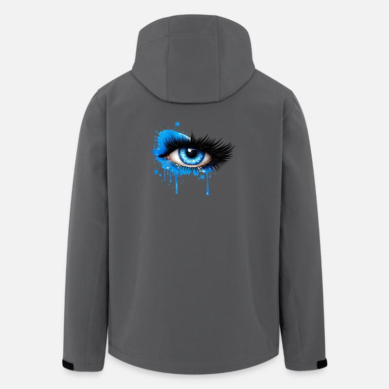 Œil bleu dans le style graffiti - Veste softshell homme en polyester recyclé Stanley/Stella - charbon