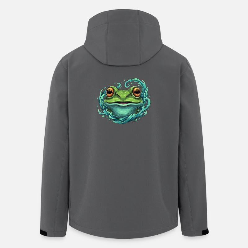 Wave Frog Pop Art Illustration - Veste softshell homme en polyester recyclé Stanley/Stella - charbon