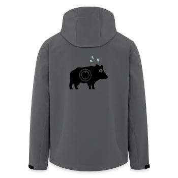 Wildschwein mit Angstschweiß und Fadenkreuz - Recycelte Männer Softshell-Jacke von Stanley/Stella - Anthrazit - Hinten - AI Model Male 185 light (185cm)
