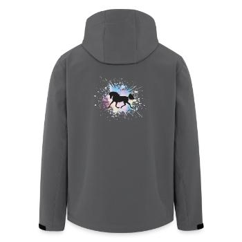 Pferde Grafik Pferdemotiv Bunt Pferdefan Geschenk - Recycelte Männer Softshell-Jacke von Stanley/Stella - Anthrazit - Hinten - AI Model Male 185 light (185cm)