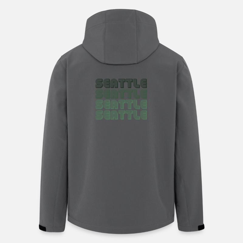 Seattle Blockgrid Pattern - Men’s Recycled Softshell Jacket by Stanley/Stella - anthracite