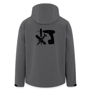 Screw and plug drill - Men’s Recycled Softshell Jacket by Stanley/Stella - anthracite - Back - AI Model Male 185 light (185cm)