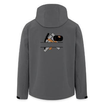 Pflastererlogo mit transparenter Stange dazwischen - Recycelte Männer Softshell-Jacke von Stanley/Stella - Anthrazit - Hinten - AI Model Male 185 light (185cm)