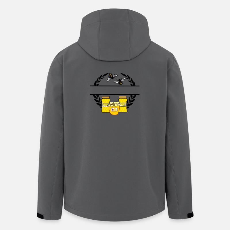 Bienenbanner mit Honiggläsern - Recycelte Männer Softshell-Jacke von Stanley/Stella - Anthrazit