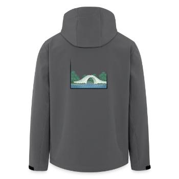 chinesische Brücke - Recycelte Männer Softshell-Jacke von Stanley/Stella - Anthrazit - Hinten - AI Model Male 185 light (185cm)