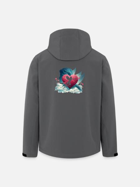 Cupid Archer Heart Artwork - Men’s Recycled Softshell Jacket by Stanley/Stella - anthracite