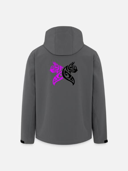Cats Tribal Cat Design - Men’s Recycled Softshell Jacket by Stanley/Stella - anthracite