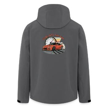 Slide into the DMS - Men’s Recycled Softshell Jacket by Stanley/Stella - anthracite - Back - AI Model Male 185 light (185cm)