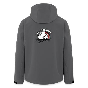 Full Throttle: Unleash The Power - Men’s Recycled Softshell Jacket by Stanley/Stella - anthracite - Back - AI Model Male 185 light (185cm)