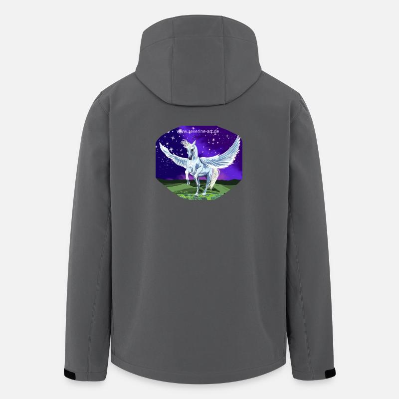 Weisser Pegasus bei Nacht vor Sternenhimmel - Recycelte Männer Softshell-Jacke von Stanley/Stella - Anthrazit