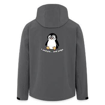 Penguin Thinker with Glasses - Men’s Recycled Softshell Jacket by Stanley/Stella - anthracite - Back - AI Model Male 185 light (185cm)
